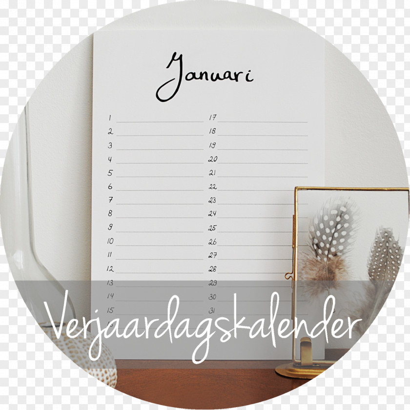 Jungle Flowers Verjaardagskalender Calendar Dutch Design PNG