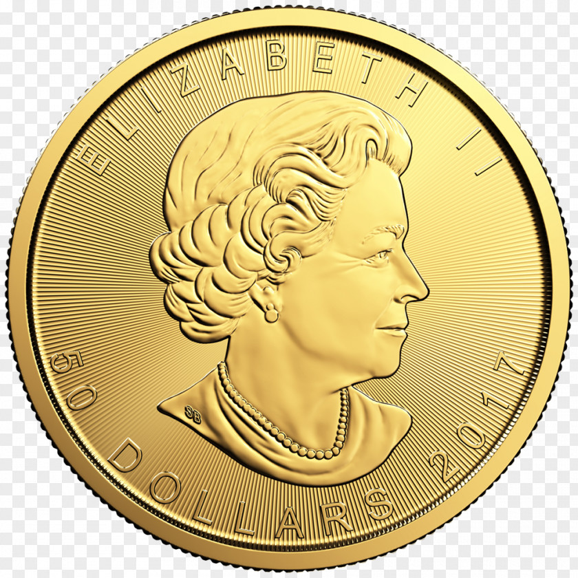 Oz Canadian Gold Maple Leaf Bullion Coin Royal Mint Silver PNG