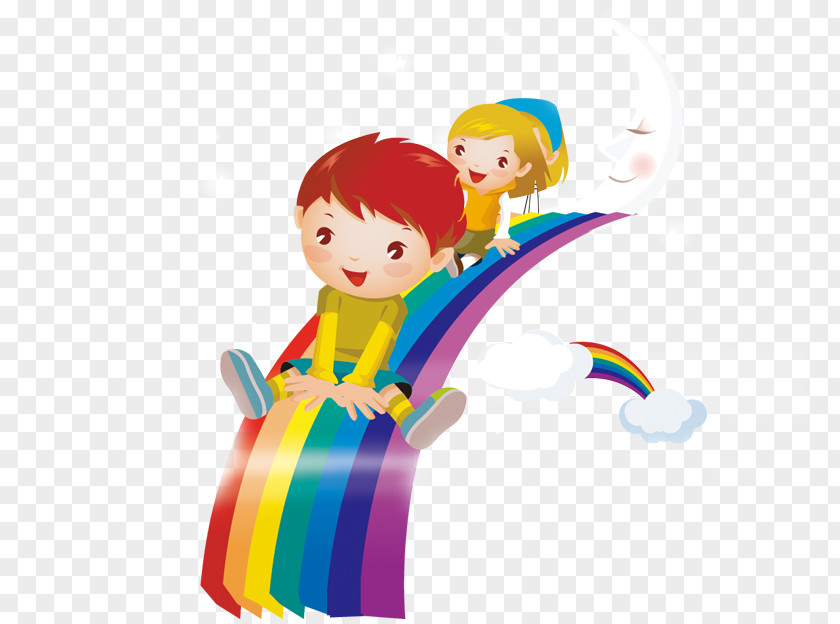 Sitting Rainbow Umbrella Child Adobe Illustrator Computer File PNG
