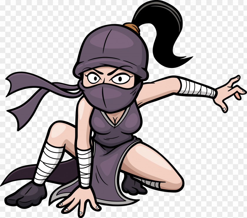 Ninja Girls Drawing PNG