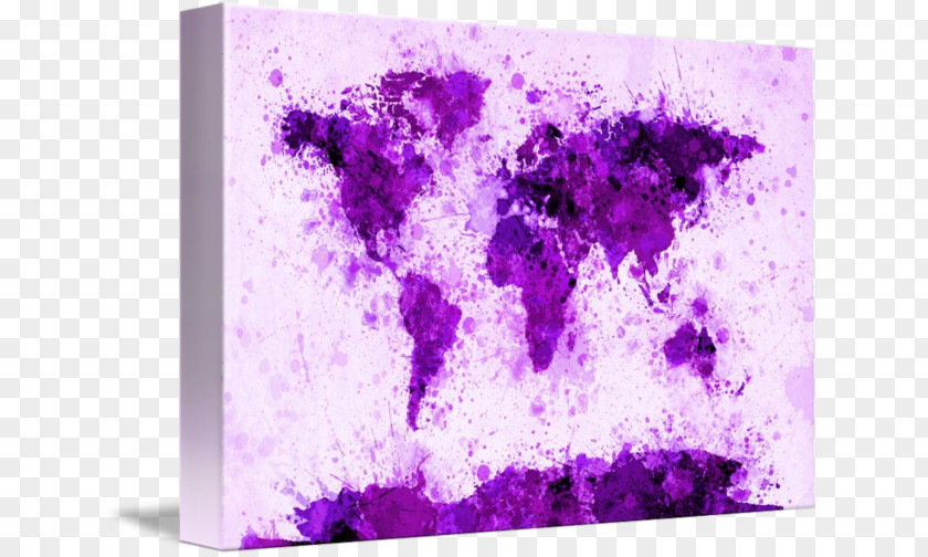 World Map Art Canvas Print PNG