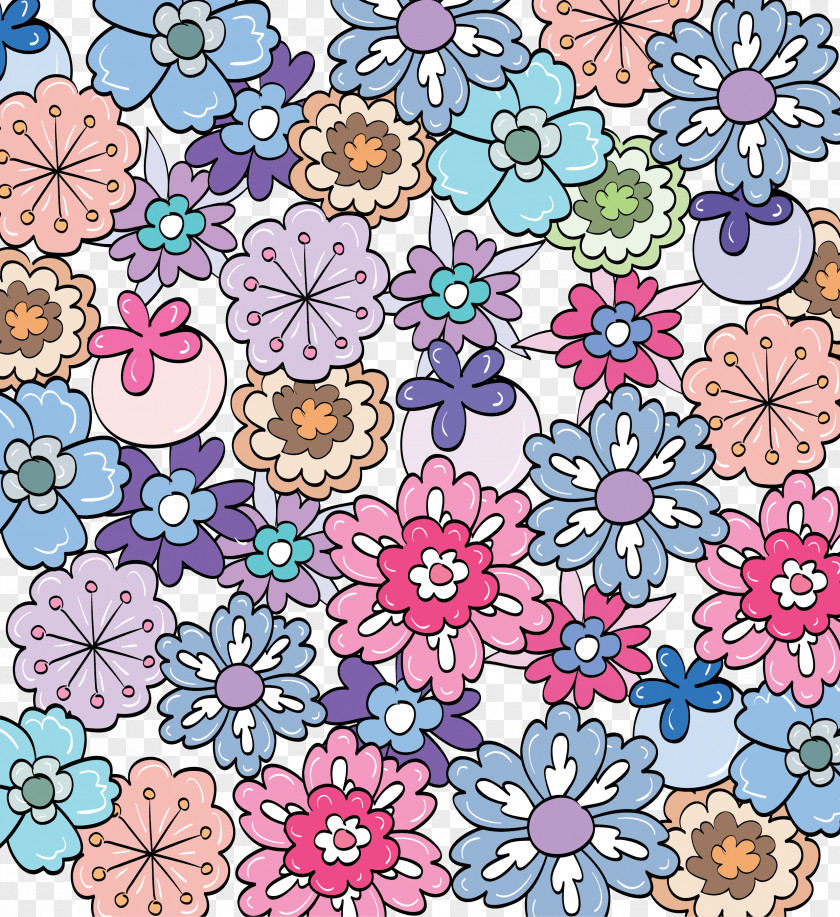 Japanese Small Fresh Flower Pattern Vector Floral Design PNG