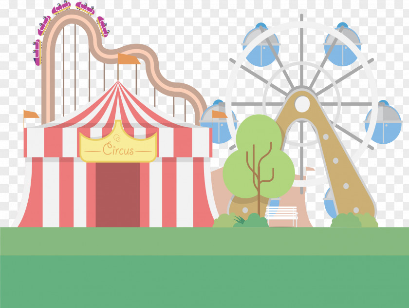 Playground Circus Ferris Wheel Fair Amusement Park PNG