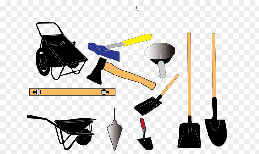 Shovels And Other Tools Carts Ax Architectural Engineering Illustration PNG