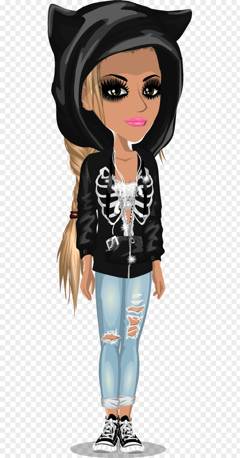 Text Bok MovieStarPlanet Cartoon Black Hair Character PNG