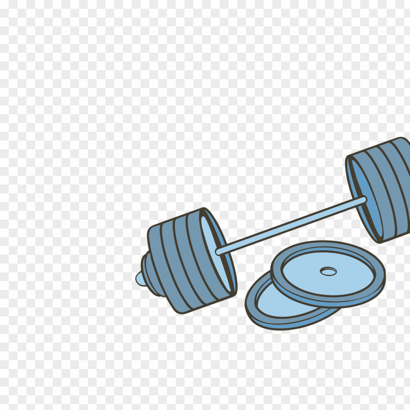 Blue Barbell And Weight Iron Plate PNG
