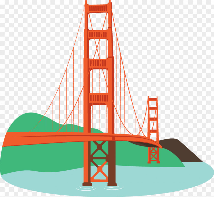 Bridge Cartoon Cliparts Golden Gate Sausalito Oakland San Francisco Bay Cable Car System PNG