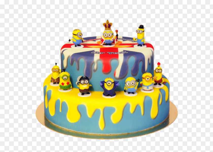 Minions Banana Torte Birthday Cake Sugar Paste PNG