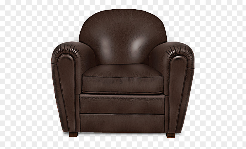 Club Chair Furniture Leather Brown PNG