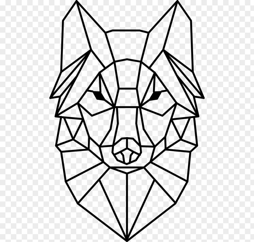 Gray Wolf Geometry Wall Decal PNG