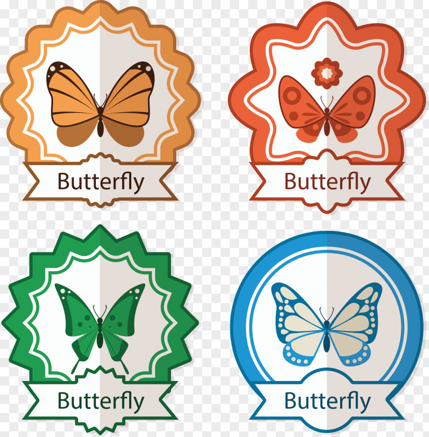 Vector Painted Butterfly Tag Euclidean Vecteur Icon PNG