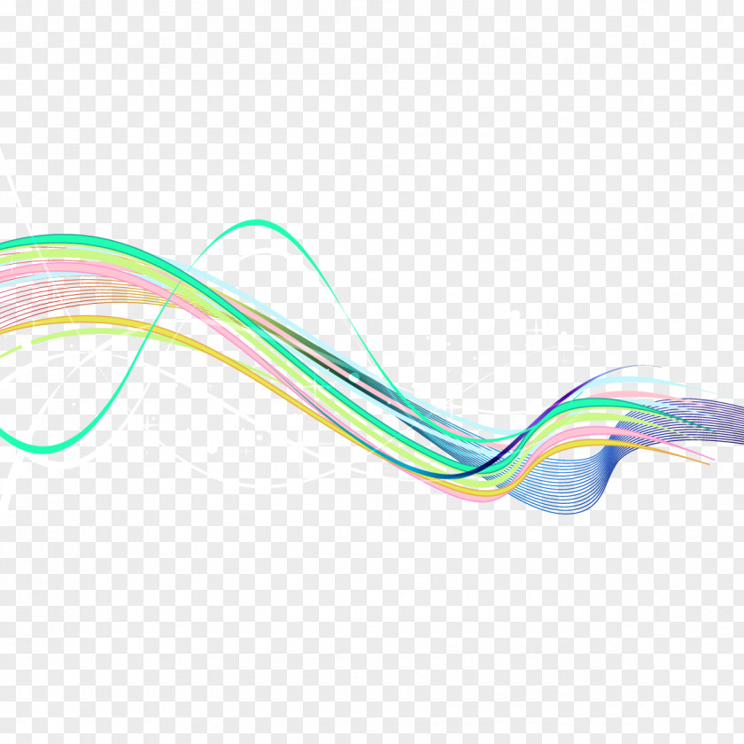 Vector Rainbow Lines Color Curve PNG