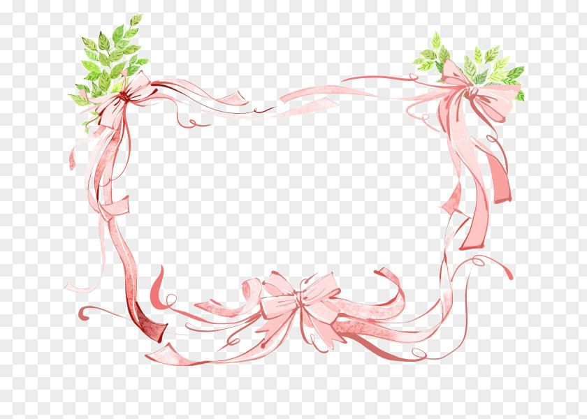 Frame Decorated With Pink Ribbons PNG decorated with pink ribbons clipart PNG