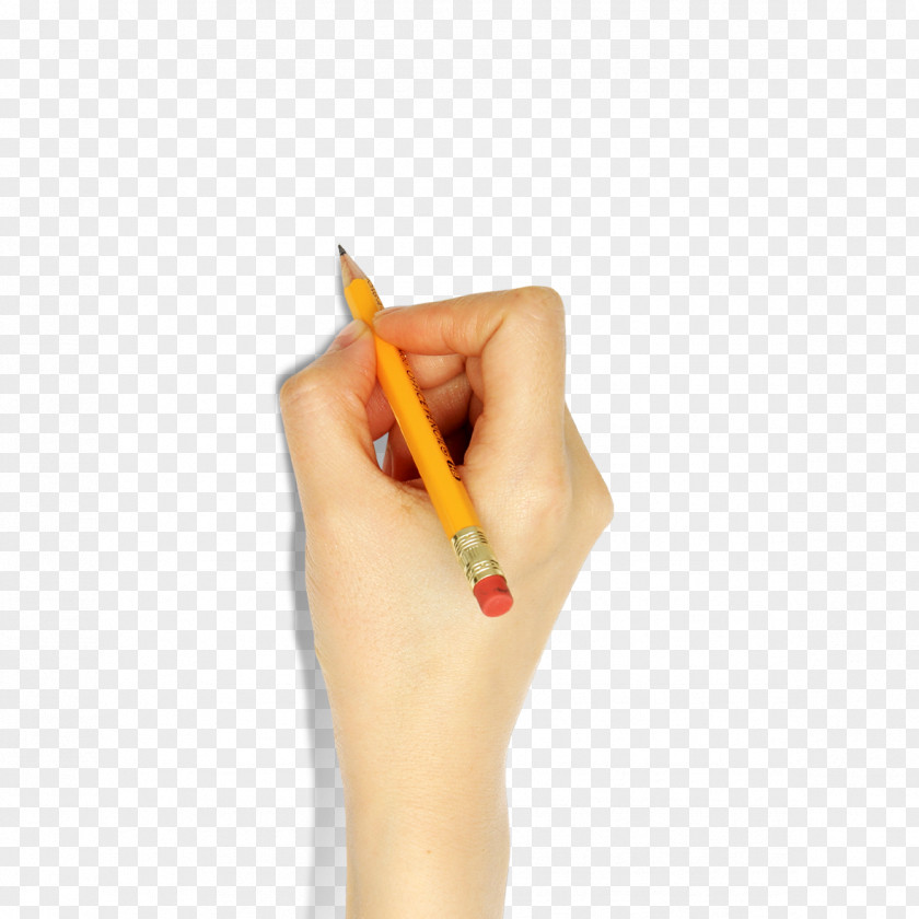 Hand Holding A Pencil Writing PNG