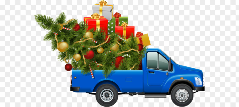 Hand-painted Christmas Car PNG christmas car clipart PNG