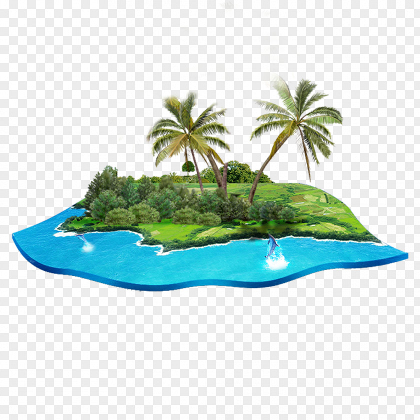 Hand-painted Islands Coconut Clip Art PNG