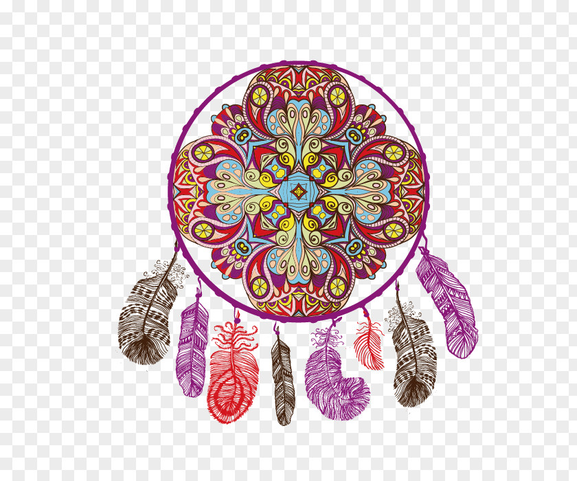 Hand-painted Wind Chimes Dreamcatcher Mandala Indigenous Peoples Of The Americas Illustration PNG
