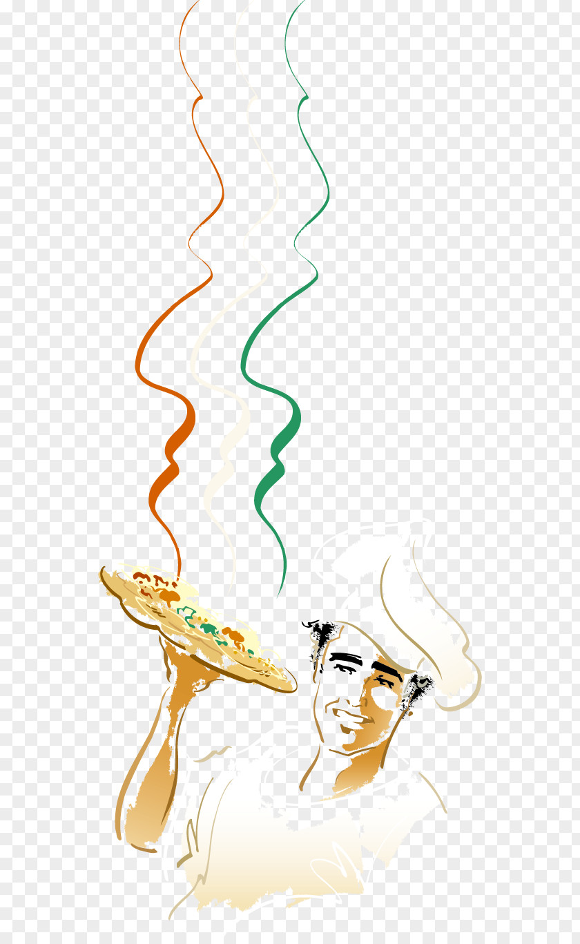 Vector Chef Holding The Plate Cook Food Clip Art PNG