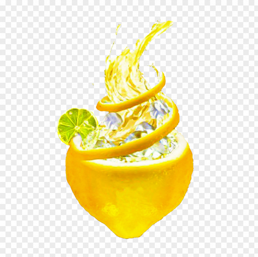 Yellow Cocktail Garnish Font Drink Plant PNG