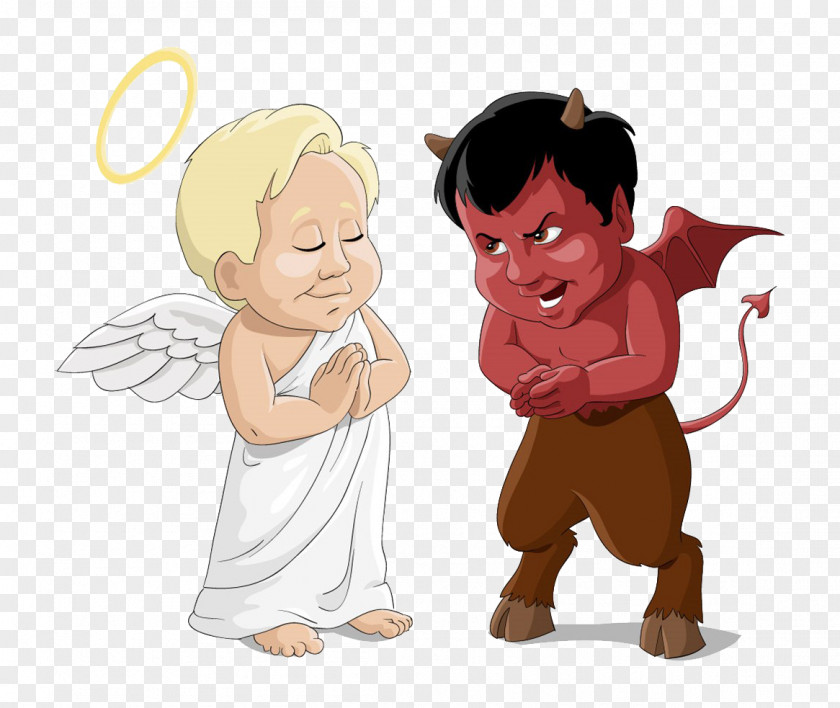 Cartoon Angel And Devil Clip Art PNG