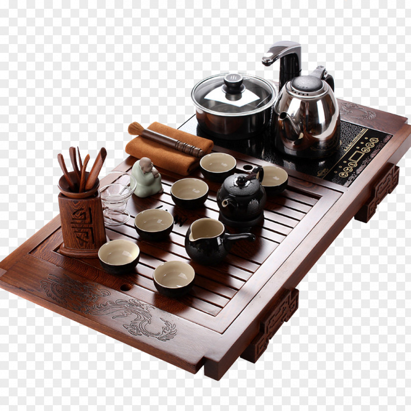 Cheap Yixing Tea Set Binglie Kung Fu Of Household Electric Stove Wood Tray Table Iced Japanese Cuisine Teaware PNG