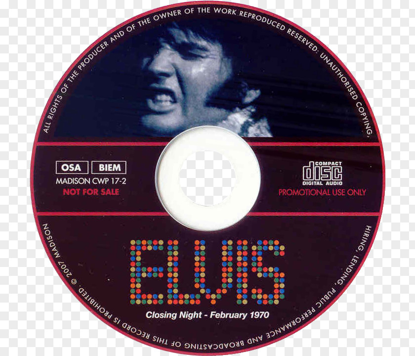 Elvis Presley 1970 Compact Disc Closing Night February Walk A Mile In My Shoes Sound Recording And Reproduction PNG