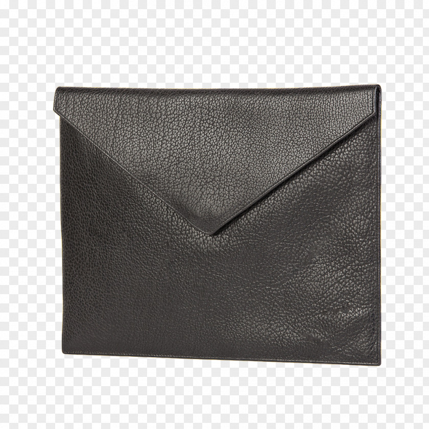 Wallet Handbag Leather Rectangle Black M PNG