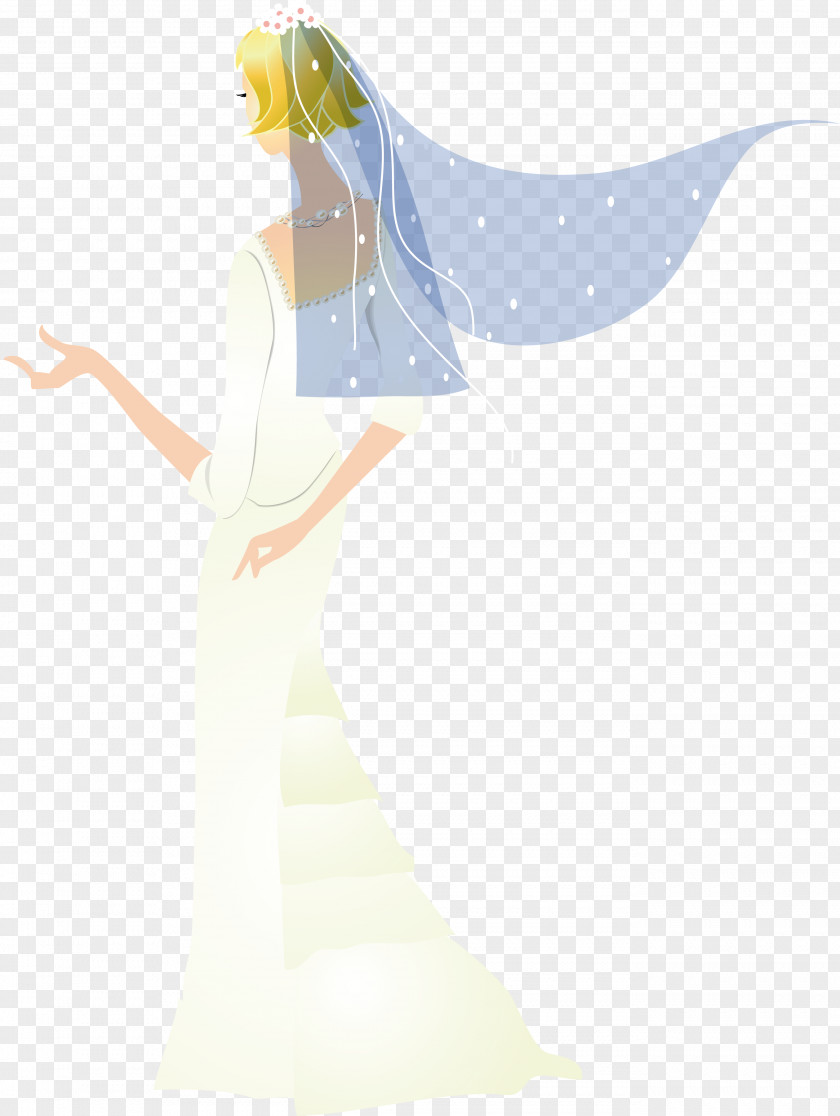 Bride Gown Cartoon Shoulder Illustration PNG