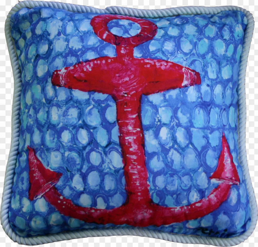 Blue Anchor Throw Pillows Cushion Living Room PNG