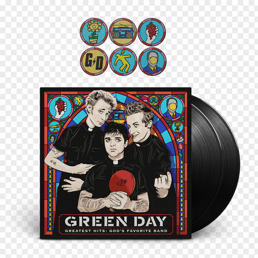 Greatest Hits: God's Favourite Band Green Day Phonograph Record LP Reprise Records PNG