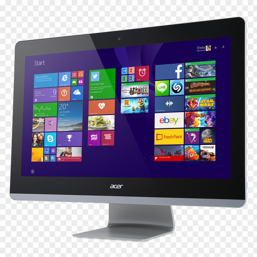 Bigger Zoom Big Laptop All-in-one Acer Aspire Desktop Computers Intel Core PNG