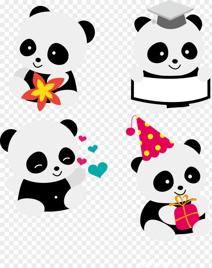 Cute Panda Giant Red Bear Cuteness Clip Art PNG