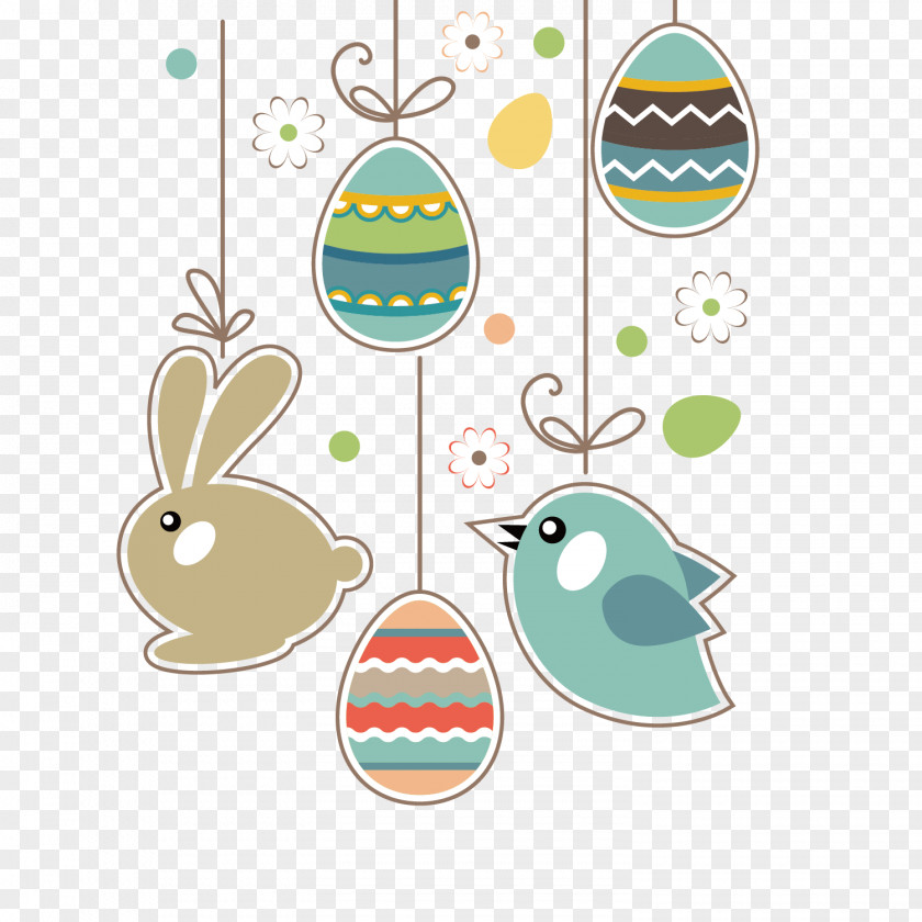Easter Decorative Vector Elements Bunny Egg Clip Art PNG