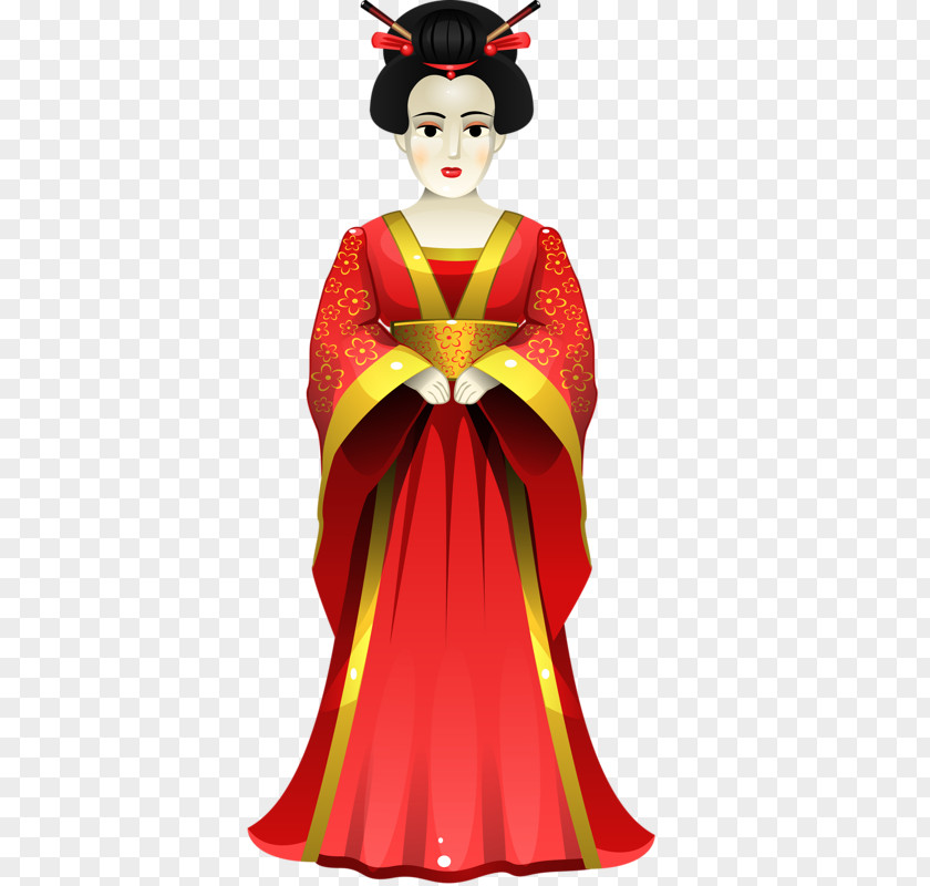 Married Bride Japan Kimono Geisha Cherry Blossom Hanfu PNG