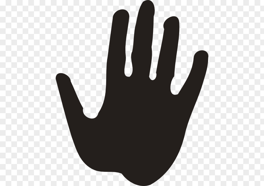 Single Handprint Cliparts Thumb Hand Model White Black PNG