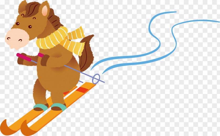 Ski Donkey Vector Horse Pony Clip Art PNG
