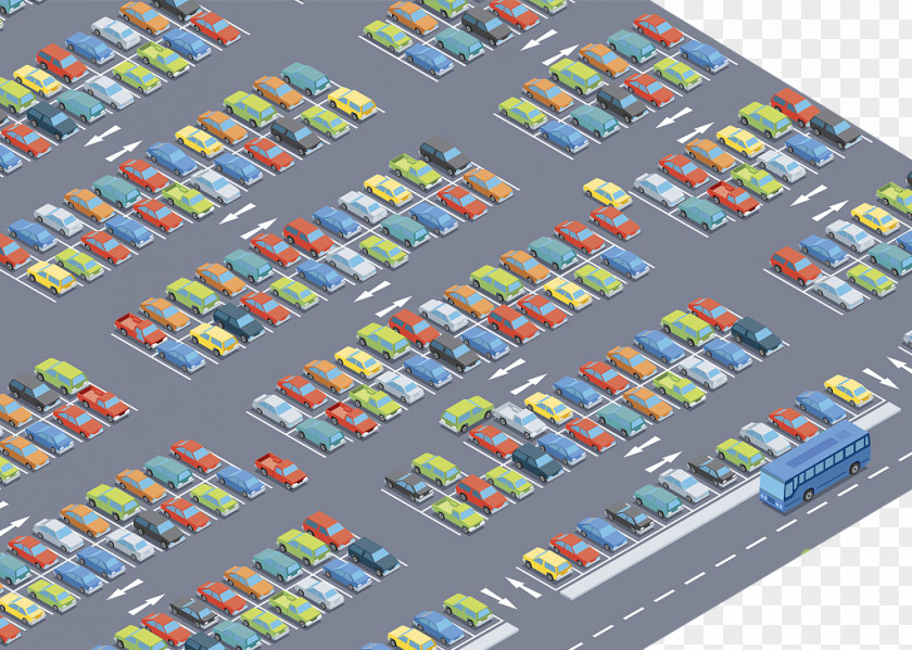 A Flat Field View Angle Parking Illustration Car Park PNG