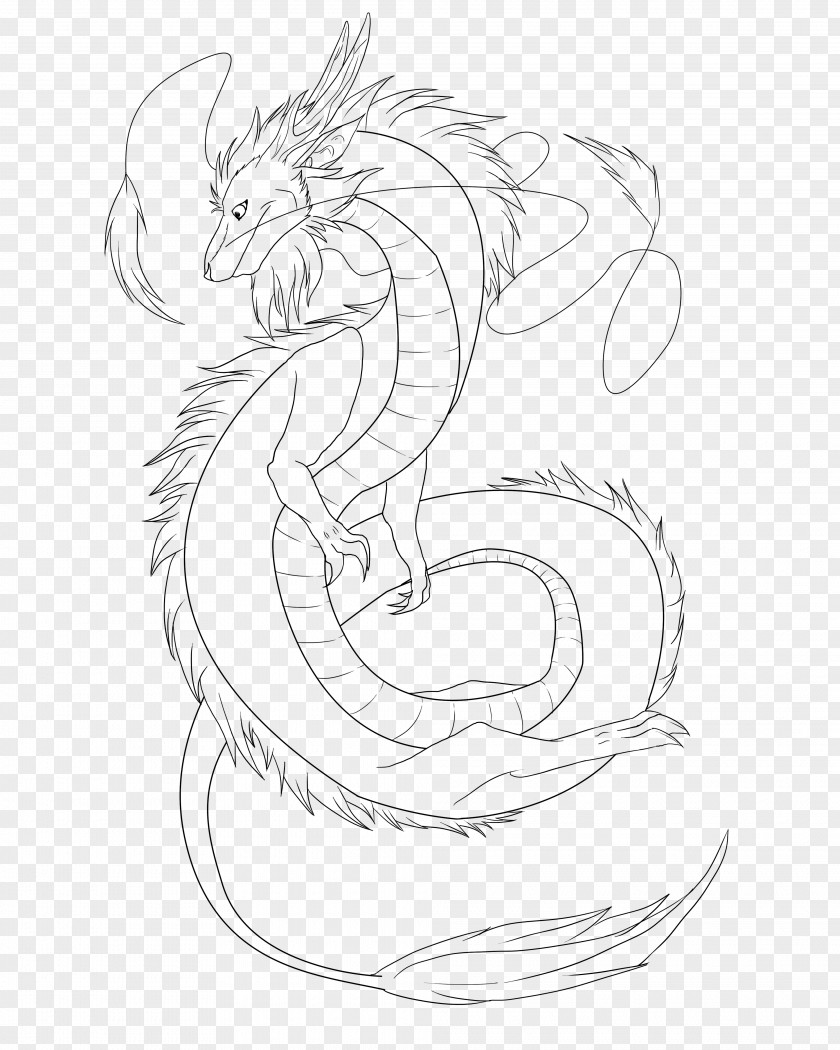 China Line Art Drawing Chinese Dragon Sketch PNG