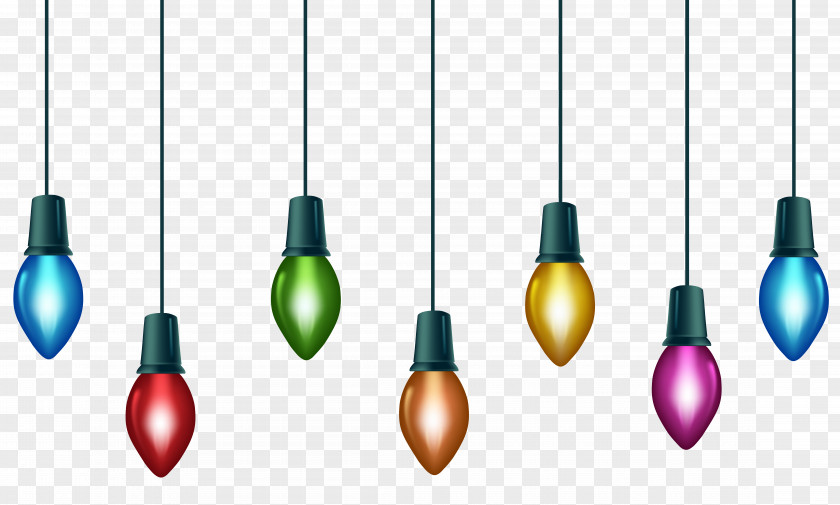 Christmas Colorful Bulbs Clip Art Image Lights Lighting Decoration PNG