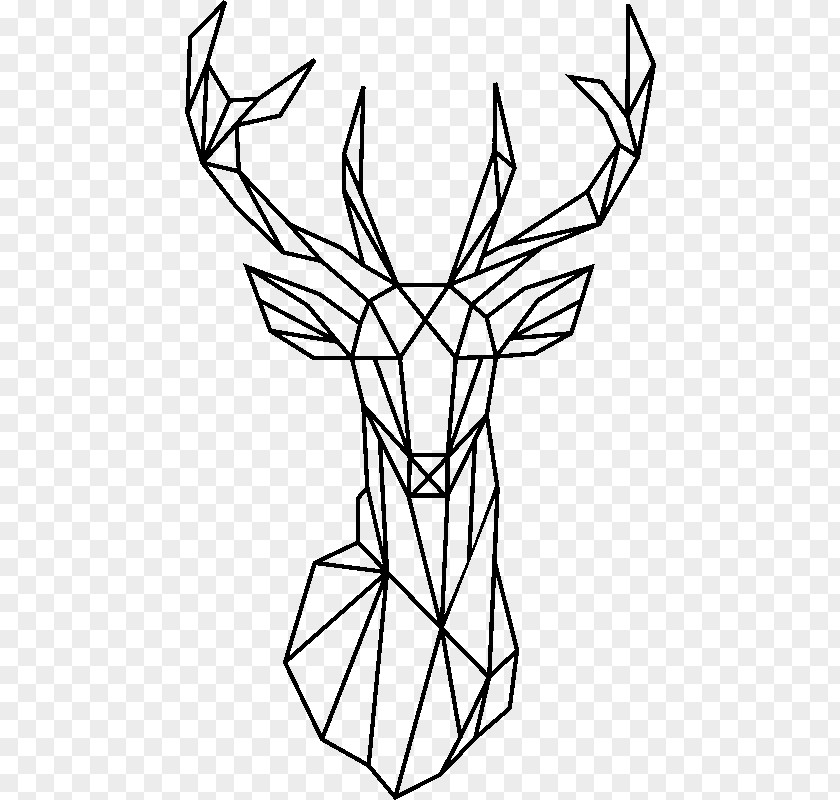 Deer Wall Decal Geometry Antler PNG