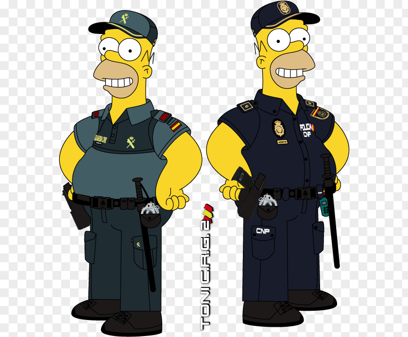 Homero Homer Simpson Police Officer National Corps Uniform PNG
