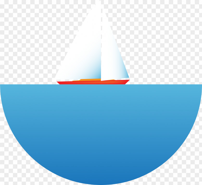 Vector Hand-painted Blue Boat Cone Angle PNG