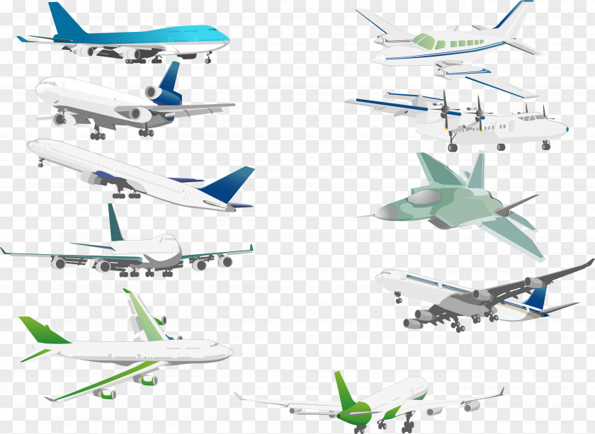 10 Vector Airplane Models Aircraft Airliner PNG