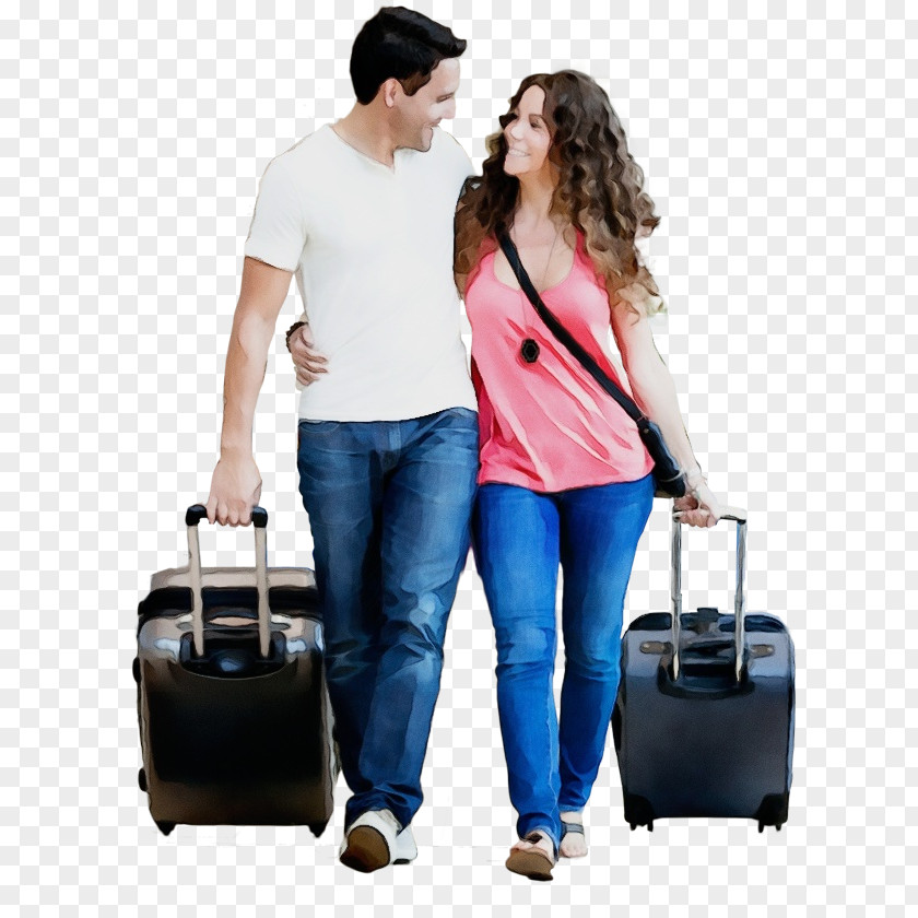 Jeans Shoulder Suitcase Hand Luggage Bag Baggage Travel PNG