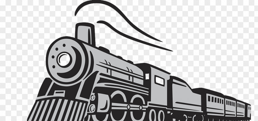 Cartoon Hand Drawn Steam Running Train Rail Transport Locomotive PNG