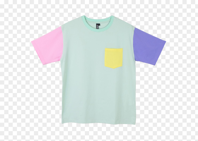 Color Block Long-sleeved T-shirt Pastel PNG