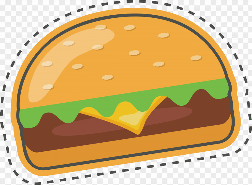 Creative Burger Design Hamburger Steak Food Sticker PNG