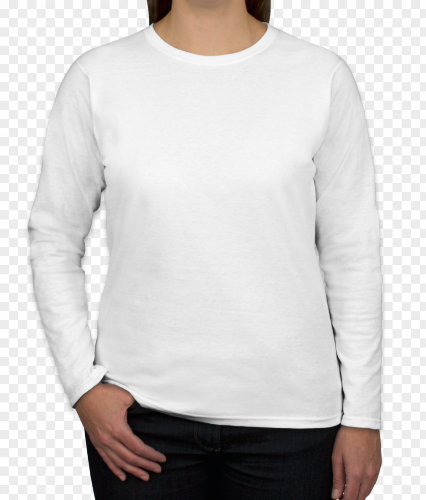 White T-shirt Long-sleeved Sweater PNG
