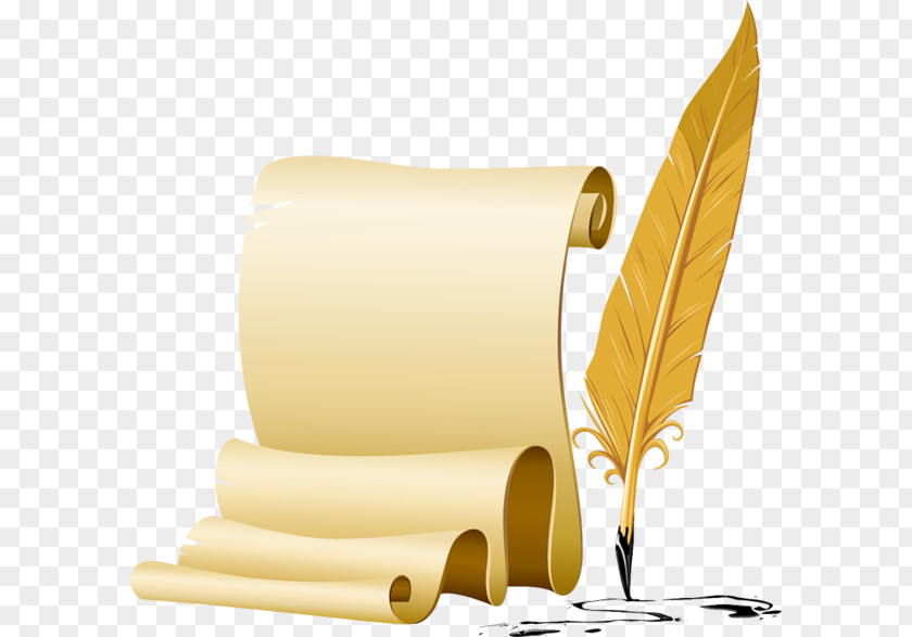 Paper Ribbon Quill Pen Clip Art PNG