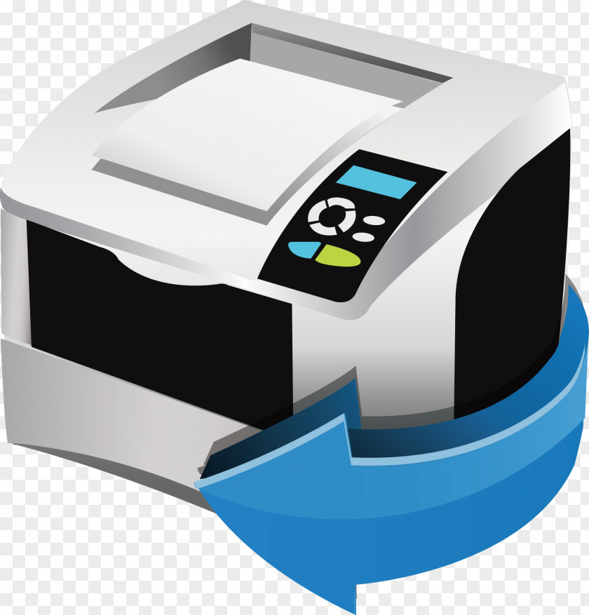 Vector Printer Button Icon PNG